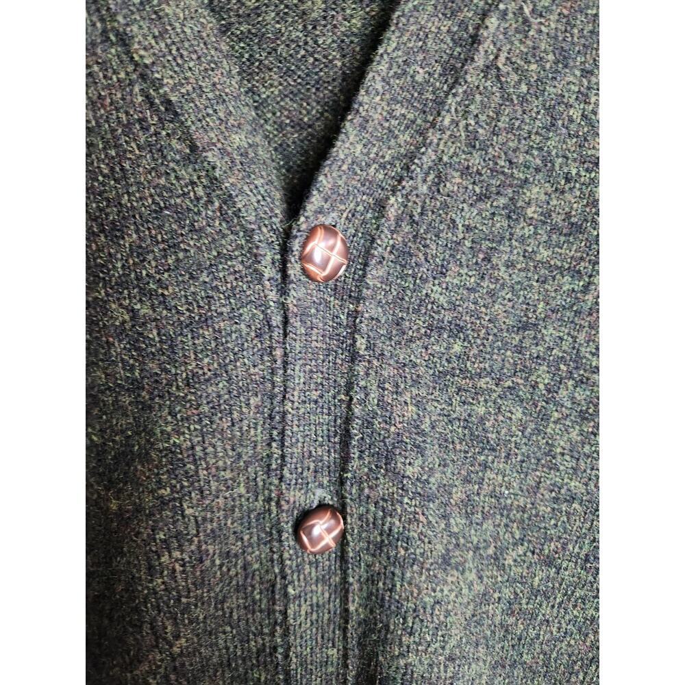 Pendleton mens Shetland wool cardigan sz L Academia grandpa preppy extra button - Picture 2 of 7